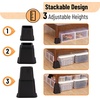 image:imageMr Pen Adjustable Bed Risers Furniture Risers Set of 4 Risers  Elevation in Heights 3 5 or 8 Inch Table Riser Risers for Bed Frame Bed Height Risers Bed Raiser Bed Frame Riser