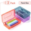 image:imageMr Pen Plastic Pencil Case Box 2 Pack Large Crayon Marker Pen Organizer  Plastic Bead Organizing Container with SnapTight Lids Clear Craft Storage Boxes School SuppliesPurple  Coral  Blue