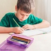 image:imageMr Pen Plastic Pencil Case Box 2 Pack Large Crayon Marker Pen Organizer  Plastic Bead Organizing Container with SnapTight Lids Clear Craft Storage Boxes School SuppliesSpace Colors