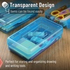 image:imageMr Pen Plastic Pencil Case Box 2 Pack Large Crayon Marker Pen Organizer  Plastic Bead Organizing Container with SnapTight Lids Clear Craft Storage Boxes School SuppliesBlue