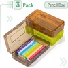 image:imageMr Pen Plastic Pencil Case Box 2 Pack Large Crayon Marker Pen Organizer  Plastic Bead Organizing Container with SnapTight Lids Clear Craft Storage Boxes School SuppliesEarthy Colors