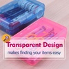 image:imageMr Pen Plastic Pencil Case Box 2 Pack Large Crayon Marker Pen Organizer  Plastic Bead Organizing Container with SnapTight Lids Clear Craft Storage Boxes School SuppliesPink  Blue