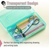 image:imageMr Pen Plastic Pencil Case Box 2 Pack Large Crayon Marker Pen Organizer  Plastic Bead Organizing Container with SnapTight Lids Clear Craft Storage Boxes School SuppliesGreen Shades