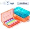 image:imageMr Pen Plastic Pencil Case Box 2 Pack Large Crayon Marker Pen Organizer  Plastic Bead Organizing Container with SnapTight Lids Clear Craft Storage Boxes School SuppliesBlue  Coral Red  Peachy