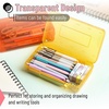 image:imageMr Pen Plastic Pencil Case Box 2 Pack Large Crayon Marker Pen Organizer  Plastic Bead Organizing Container with SnapTight Lids Clear Craft Storage Boxes School SuppliesPink  Green  Blue  Yellow