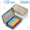 image:imageMr Pen Plastic Pencil Case Box 2 Pack Large Crayon Marker Pen Organizer  Plastic Bead Organizing Container with SnapTight Lids Clear Craft Storage Boxes School SuppliesGrey Shades