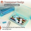 image:imageMr Pen Plastic Pencil Case Box 2 Pack Large Crayon Marker Pen Organizer  Plastic Bead Organizing Container with SnapTight Lids Clear Craft Storage Boxes School SuppliesBlue  Mint  Smoky