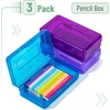 image:imageMr Pen Plastic Pencil Case Box 2 Pack Large Crayon Marker Pen Organizer  Plastic Bead Organizing Container with SnapTight Lids Clear Craft Storage Boxes School SuppliesSpace Colors