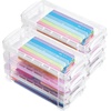 image:imageMr Pen Plastic Pencil Case Box 2 Pack Large Crayon Marker Pen Organizer  Plastic Bead Organizing Container with SnapTight Lids Clear Craft Storage Boxes School SuppliesClear