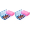 image:imageMr Pen Plastic Pencil Case Box 2 Pack Large Crayon Marker Pen Organizer  Plastic Bead Organizing Container with SnapTight Lids Clear Craft Storage Boxes School SuppliesPink  Blue