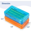 image:imageMr Pen Plastic Pencil Case Box 2 Pack Large Crayon Marker Pen Organizer  Plastic Bead Organizing Container with SnapTight Lids Clear Craft Storage Boxes School SuppliesOrange  Blue