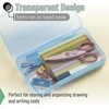 image:imageMr Pen Plastic Pencil Case Box 2 Pack Large Crayon Marker Pen Organizer  Plastic Bead Organizing Container with SnapTight Lids Clear Craft Storage Boxes School SuppliesPink  Green  Blue