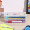 image:imageMr Pen Plastic Pencil Case Box 2 Pack Large Crayon Marker Pen Organizer  Plastic Bead Organizing Container with SnapTight Lids Clear Craft Storage Boxes School SuppliesBlue  Pink