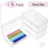 image:imageMr Pen Plastic Pencil Case Box 2 Pack Large Crayon Marker Pen Organizer  Plastic Bead Organizing Container with SnapTight Lids Clear Craft Storage Boxes School SuppliesClear