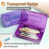 image:imageMr Pen Plastic Pencil Case Box 2 Pack Large Crayon Marker Pen Organizer  Plastic Bead Organizing Container with SnapTight Lids Clear Craft Storage Boxes School SuppliesRoyal Orchid  Lavender Mist