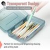 image:imageMr Pen Plastic Pencil Case Box 2 Pack Large Crayon Marker Pen Organizer  Plastic Bead Organizing Container with SnapTight Lids Clear Craft Storage Boxes School SuppliesPurple  Coral  Blue