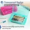 image:imageMr Pen Plastic Pencil Case Box 2 Pack Large Crayon Marker Pen Organizer  Plastic Bead Organizing Container with SnapTight Lids Clear Craft Storage Boxes School SuppliesPink  Turquoise