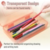 image:imageMr Pen Plastic Pencil Case Box 2 Pack Large Crayon Marker Pen Organizer  Plastic Bead Organizing Container with SnapTight Lids Clear Craft Storage Boxes School SuppliesSpace Colors