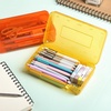 image:imageMr Pen Plastic Pencil Case Box 2 Pack Large Crayon Marker Pen Organizer  Plastic Bead Organizing Container with SnapTight Lids Clear Craft Storage Boxes School SuppliesYellow  Red Orange  Grass Green