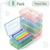 image:imageMr Pen Plastic Pencil Case Box 2 Pack Large Crayon Marker Pen Organizer  Plastic Bead Organizing Container with SnapTight Lids Clear Craft Storage Boxes School SuppliesPink  Green  Blue