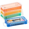 image:imageMr Pen Plastic Pencil Case Box 2 Pack Large Crayon Marker Pen Organizer  Plastic Bead Organizing Container with SnapTight Lids Clear Craft Storage Boxes School SuppliesOrange  Yellow  Green  Blue