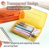image:imageMr Pen Plastic Pencil Case Box 2 Pack Large Crayon Marker Pen Organizer  Plastic Bead Organizing Container with SnapTight Lids Clear Craft Storage Boxes School SuppliesYellow  Red Orange  Grass Green