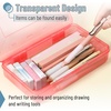 image:imageMr Pen Plastic Pencil Case Box 2 Pack Large Crayon Marker Pen Organizer  Plastic Bead Organizing Container with SnapTight Lids Clear Craft Storage Boxes School Suppliescolorful