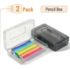 image:imageMr Pen Plastic Pencil Case Box 2 Pack Large Crayon Marker Pen Organizer  Plastic Bead Organizing Container with SnapTight Lids Clear Craft Storage Boxes School SuppliesBlack  Gray