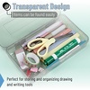 image:imageMr Pen Plastic Pencil Case Box 2 Pack Large Crayon Marker Pen Organizer  Plastic Bead Organizing Container with SnapTight Lids Clear Craft Storage Boxes School SuppliesGrey Shades