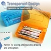 image:imageMr Pen Plastic Pencil Case Box 2 Pack Large Crayon Marker Pen Organizer  Plastic Bead Organizing Container with SnapTight Lids Clear Craft Storage Boxes School SuppliesOrange  Blue