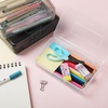 image:imageMr Pen Plastic Pencil Case Box 2 Pack Large Crayon Marker Pen Organizer  Plastic Bead Organizing Container with SnapTight Lids Clear Craft Storage Boxes School SuppliesGrey Shades