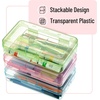 image:imageMr Pen Plastic Pencil Case Box 2 Pack Large Crayon Marker Pen Organizer  Plastic Bead Organizing Container with SnapTight Lids Clear Craft Storage Boxes School SuppliesPink  Blue  Green
