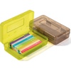 image:imageMr Pen Plastic Pencil Case Box 2 Pack Large Crayon Marker Pen Organizer  Plastic Bead Organizing Container with SnapTight Lids Clear Craft Storage Boxes School SuppliesGreen  Brown
