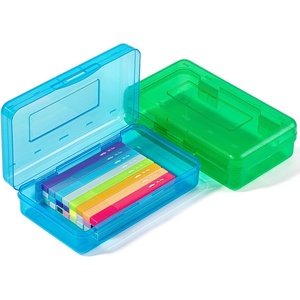 image:imageMr Pen Plastic Pencil Case Box 2 Pack Large Crayon Marker Pen Organizer  Plastic Bead Organizing Container with SnapTight Lids Clear Craft Storage Boxes School SuppliesBlue  Green