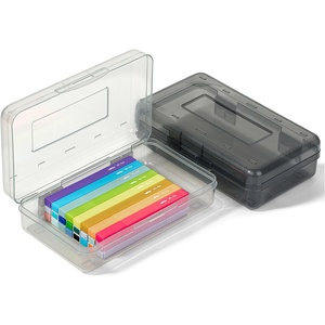 image:imageMr Pen Plastic Pencil Case Box 2 Pack Large Crayon Marker Pen Organizer  Plastic Bead Organizing Container with SnapTight Lids Clear Craft Storage Boxes School SuppliesBlack  Gray