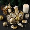 image:imageMr Pen Assorted Christmas Tree Ornaments Set 77 pcs  Gold Holiday Ornaments Shatterproof Plastic Decorations with Gold Hanging ThreadGold