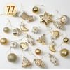 image:imageMr Pen Assorted Christmas Tree Ornaments Set 77 pcs  Gold Holiday Ornaments Shatterproof Plastic Decorations with Gold Hanging ThreadGold