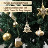 image:imageMr Pen Assorted Christmas Tree Ornaments Set 77 pcs  Gold Holiday Ornaments Shatterproof Plastic Decorations with Gold Hanging ThreadGold