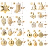 image:imageMr Pen Assorted Christmas Tree Ornaments Set 77 pcs  Gold Holiday Ornaments Shatterproof Plastic Decorations with Gold Hanging ThreadGold