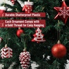 image:imageMr Pen Assorted Christmas Tree Ornaments Set 77 pcs  Gold Holiday Ornaments Shatterproof Plastic Decorations with Gold Hanging ThreadRed