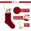 image:imageMr Pen Christmas Stockings with Initials 18 Letter L Cream and Red  Cable Knit Stockings for Christmas Cable Knit Christmas Stocking for Christmas Large Knit Stockings ChristmasRed and Cream With C
