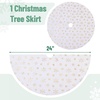image:imageMr Pen Christmas Tree Skirt 24 inches  White Faux Fur Christmas Tree Skirts with Gold Snowflakes White Tree Skirt