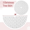 image:imageMr Pen Christmas Tree Skirt 36 inches  White Faux Fur Christmas Tree Skirts with Silver Snowflakes