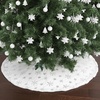 image:imageMr Pen Christmas Tree Skirt 36 inches  White Faux Fur Christmas Tree Skirts with Silver Snowflakes