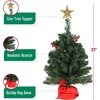 image:imageMr Pen Mini Christmas Tree with 40 LED Lights 23  Table Top Christmas Tree Small Christmas Tree with Lights and Hanging OrnamentsGreen