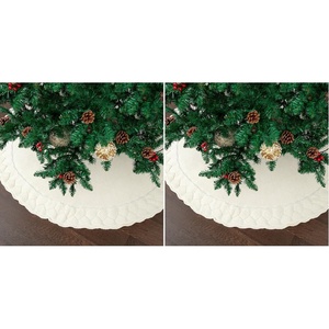 image:imageMr Pen 36 White Christmas Tree Skirt Knitted Xmas Tree Skirt  Small Tree Skirt36 Pack of 2