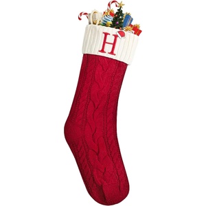 image:imageMr Pen Christmas Stockings with Initials 18 Letter L Cream and Red  Cable Knit Stockings for Christmas Cable Knit Christmas Stocking for Christmas Large Knit Stockings ChristmasRed and Cream With H