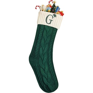 image:imageMr Pen Christmas Stockings with Initials 18 Letter L Cream and Red  Cable Knit Stockings for Christmas Cable Knit Christmas Stocking for Christmas Large Knit Stockings ChristmasGreen and Cream With G