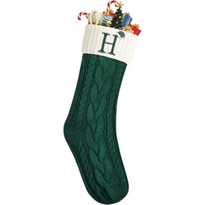 image:imageMr Pen Christmas Stockings with Initials 18 Letter L Cream and Red  Cable Knit Stockings for Christmas Cable Knit Christmas Stocking for Christmas Large Knit Stockings ChristmasGreen and Cream With H