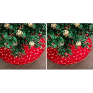 image:imageMr Pen Christmas Tree Skirt 24 inches  Red Faux Fur Christmas Tree Skirts with Gold Snowflakes 24 inch Tree Skirt24 Pack of 2